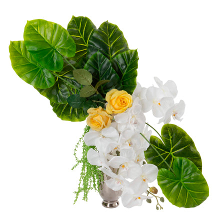 Arreglo Plata Y Rosas Amarillas