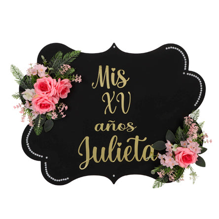 Letrero Xv Años Rosa