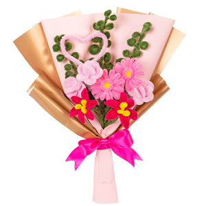 Ramo Con Flores De Chenille Rosas