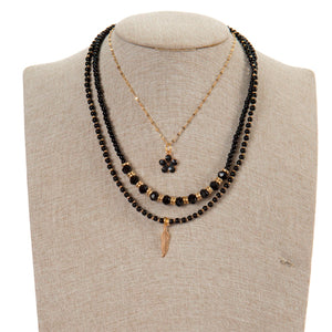 Collar Negro Con Oro