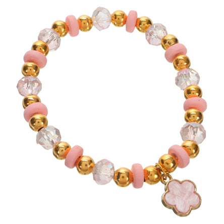 Pulsera Oro-Rosa Flor
