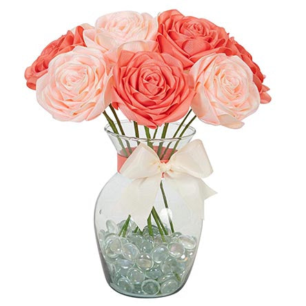 Florero Con Rosas Eternas