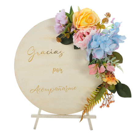 Letrero Circular Con Flores