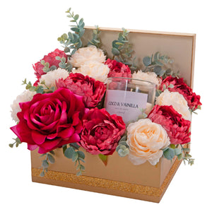 Caja Regalo Flores Con Vela