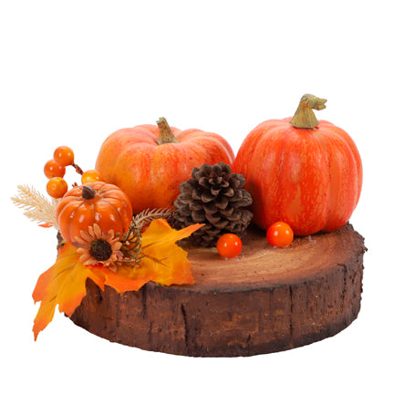 Arreglo Tronco Otoño Con Calabaza