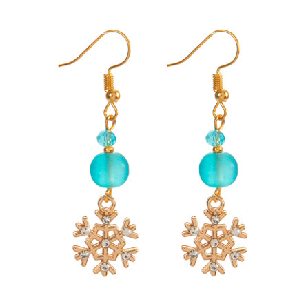 Aretes Azules De Copos De Nieves