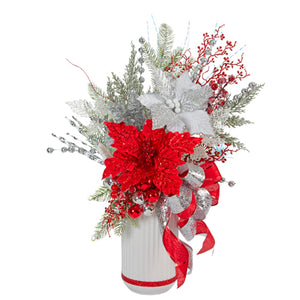 Arreglo Navideño Rojo-Plata