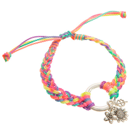 Pulsera Tejida Con Dijes