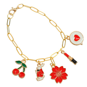 Pulsera Dijes Rojos