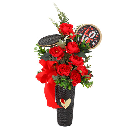 Vaso Con Arreglo Floral Love
