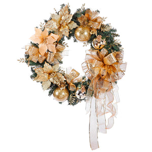 Corona Navideña Oro Con Cascabeles