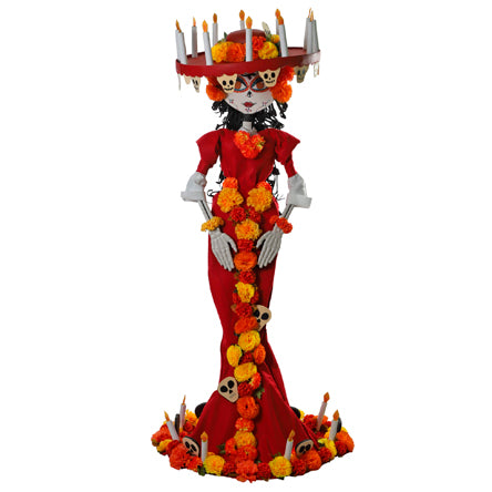 Catrina Con Vestido Rojo