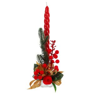 Candelabro Vela Espiral Roja