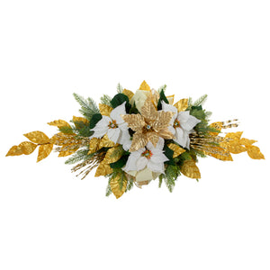 Arreglo Central Navideño Oro-Blanco