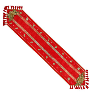 Camino De Mesa Navideño Rojo