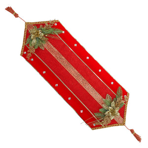 Camino De Mesa Navideño Rojo-Oro