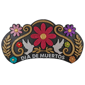 Letrero Dia De Muertos Con Flores