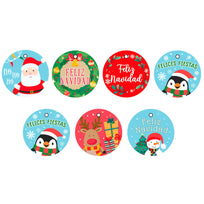 Art.10994 Tarjetas Navidad Redondas Personajes