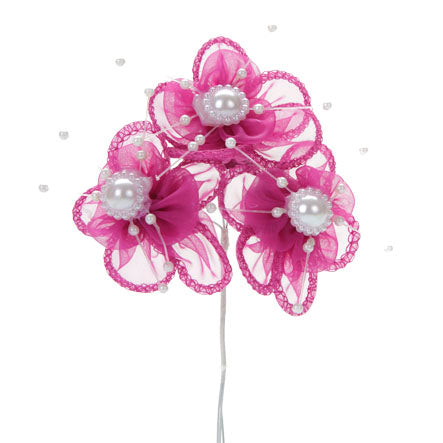 Art.2975 Ramito Flores Con Perlas X3 Flores