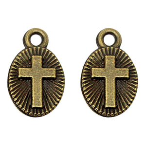 Art.3126 Dije Oval Con Cruz