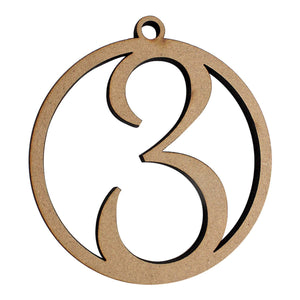 Art.3137 Adorno Madera Círculo Con Número