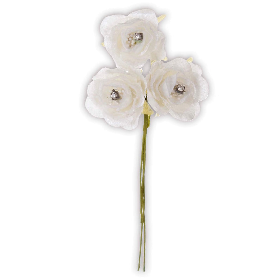 Art.3527 Flor De Papel Fina Con Pistilo x3 Flores
