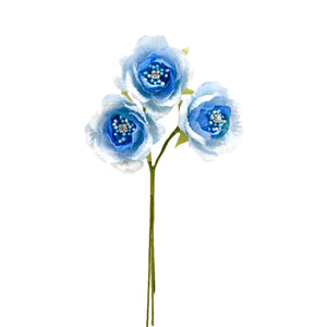 Art.3527 Flor De Papel Fina Con Pistilo x3 Flores