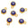 Fantasías Miguel Art.6862 Dije Ojito 10mm 6pz Azul/Oro