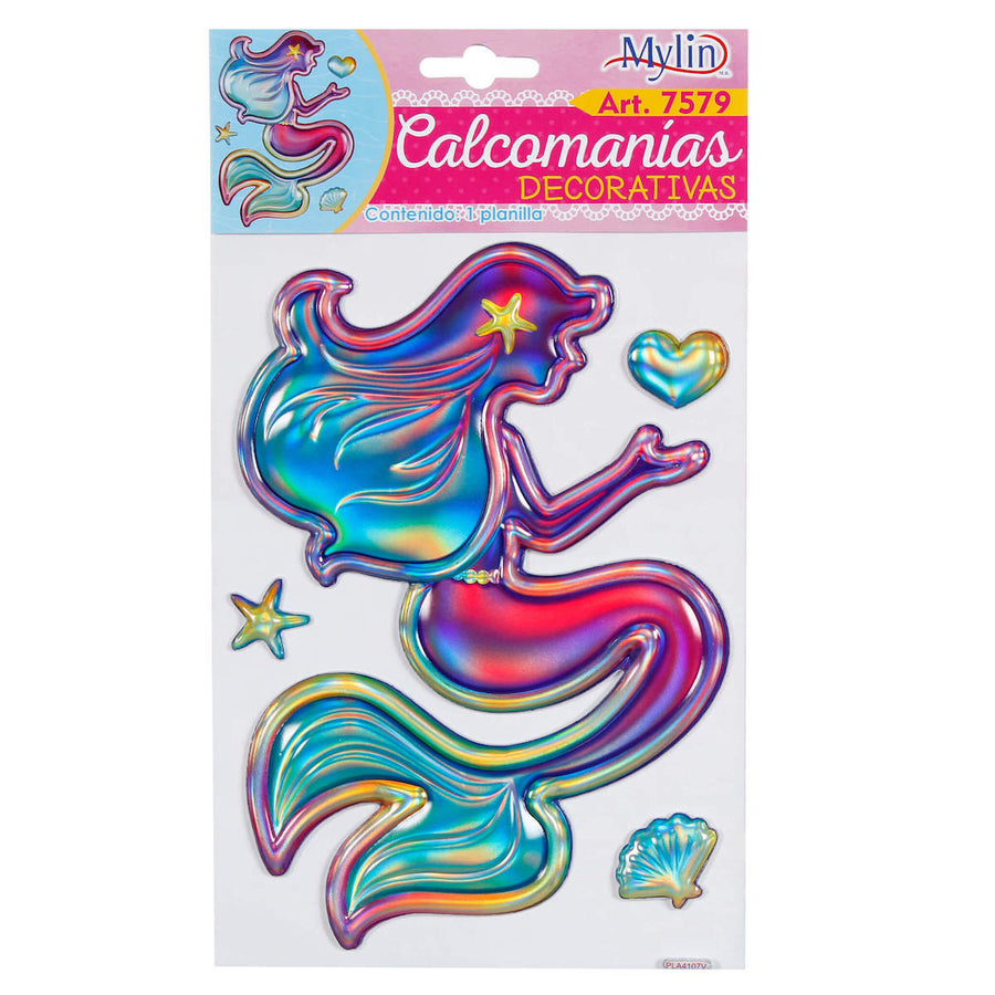 Art.7579 Calcomanía Decorativa Sirena Globo