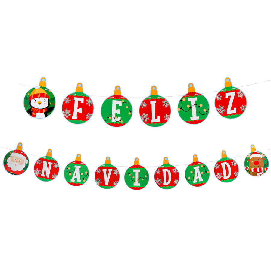 Art.8228 Banderín Esferas Feliz Navidad