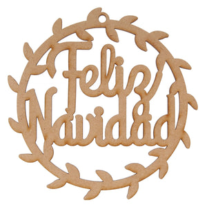 Art.9787 Coronita Felíz Navidad Mdf