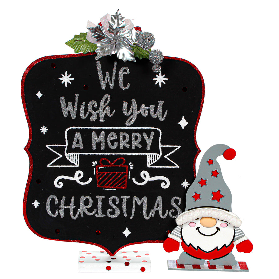 Art.10833 Letrero Navidad Negro 45x34.5x9cm 1pz