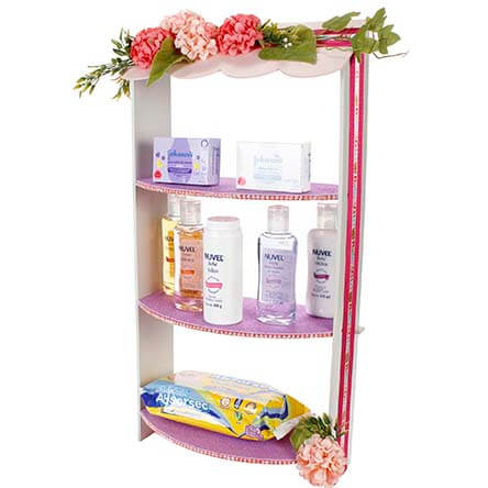 Base Baby Rosa Con Flores