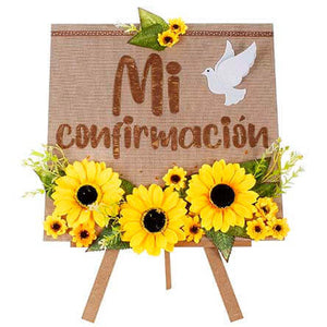 Letrero Confirmación Con Girasoles