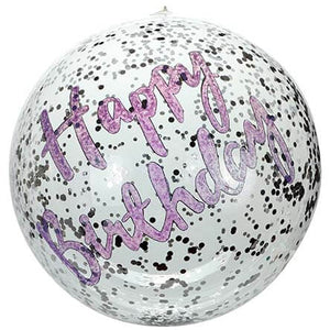 Globo Happy Birthday Plata