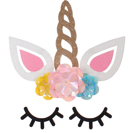 Adorno Unicorno Con Flores Pvc
