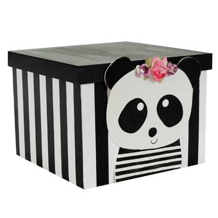 Caja Panda Con Flores