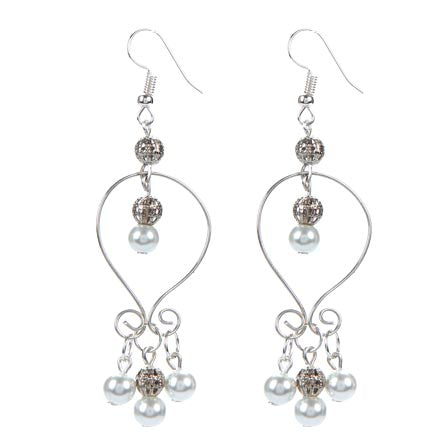 Aretes De Filigrana Y Perlas Con Alambre