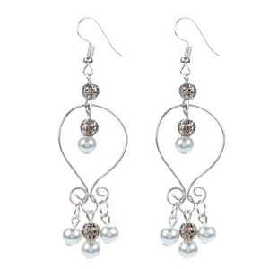 Aretes De Filigrana Y Perlas Con Alambre