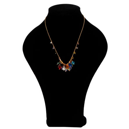 Collar De Cadena Con Cristales De Colores