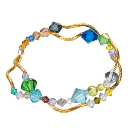Pulsera Doble Con Cristales De Colores