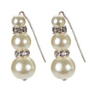 Aretes Perlas Con Rondel De Cristal