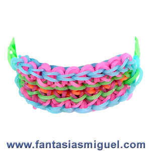 Pulsera Especial Multicolor Fosforecente Con Ligas Divertidas