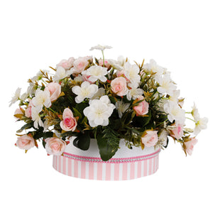 Centro De Mesa Rosa Con Blanco