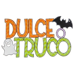 Letrero Dulce O Truco Naranja/Verde