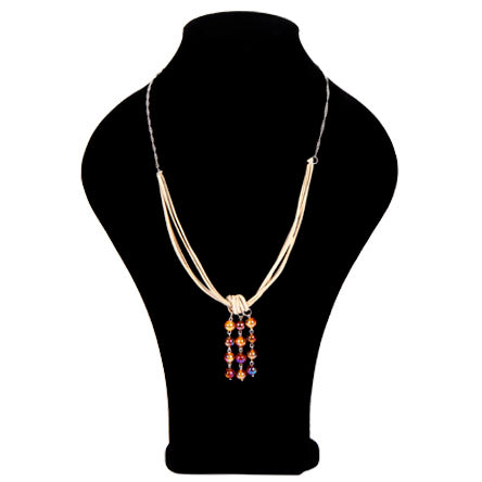 Collar De Cordón Gamuza Y Cuentas Engarzadas
