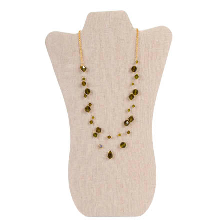 Collar De Cristal Verde Olivo