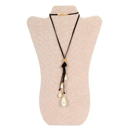 Collar De Imitación Gamusa Con Perlas Gota