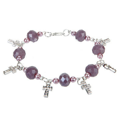 Fantasías Miguel Clave:CZ264 Pulsera De Cruces Con Cristal