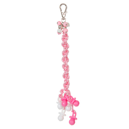 Llavero Con Cordón Cadeneta Rosa Y Chupones